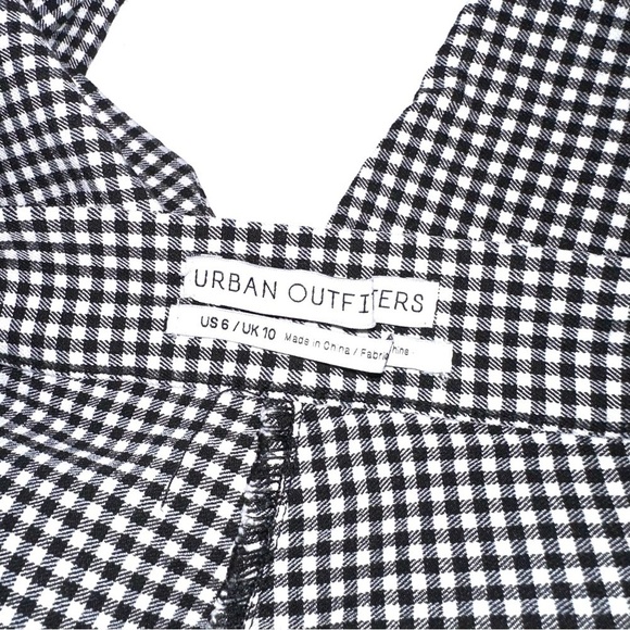 Urban Outfitters Susie High Rise Gingham Plaid Black White Pants sz 6 - Picture 8 of 16